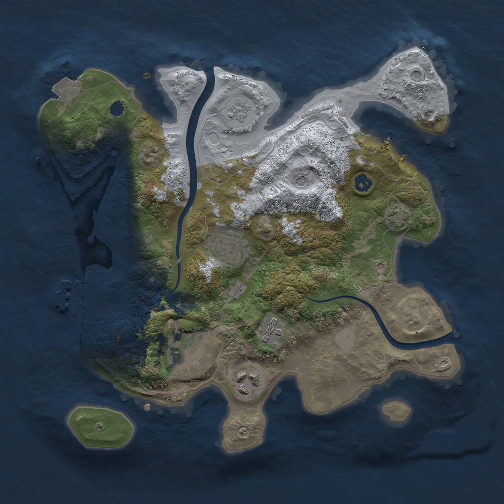 Rust Map: Procedural Map, Size: 2847, Seed: 1663561606, 9 Monuments