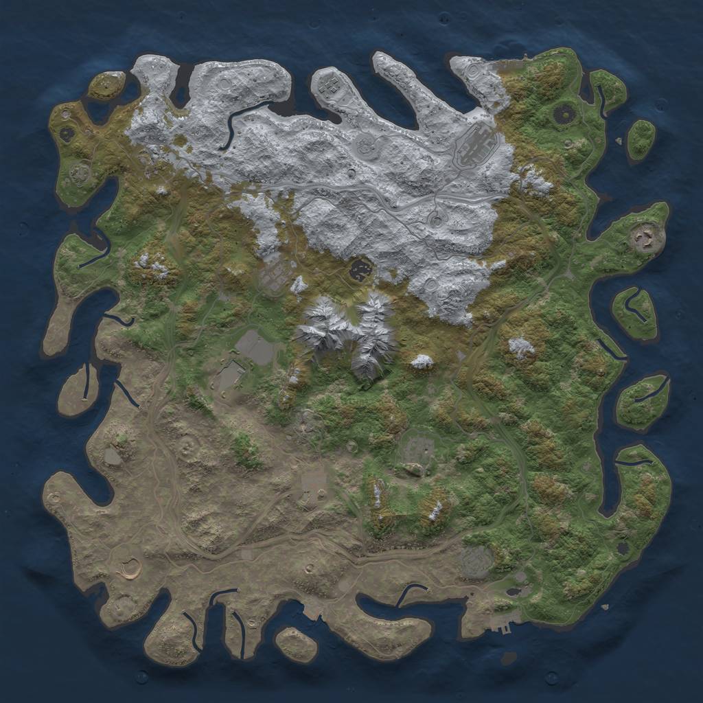 Rust Map: Procedural Map, Size: 5000, Seed: 1512312818, 19 Monuments