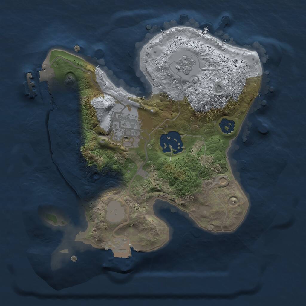 Rust Map: Procedural Map, Size: 2000, Seed: 1050635116, 5 Monuments