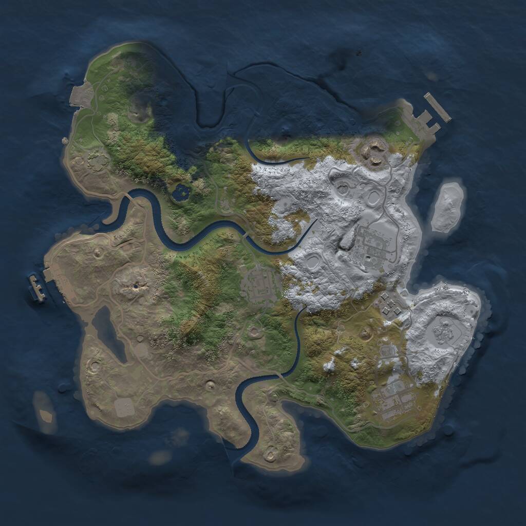 Rust Map: Procedural Map, Size: 3000, Seed: 867530986, 11 Monuments