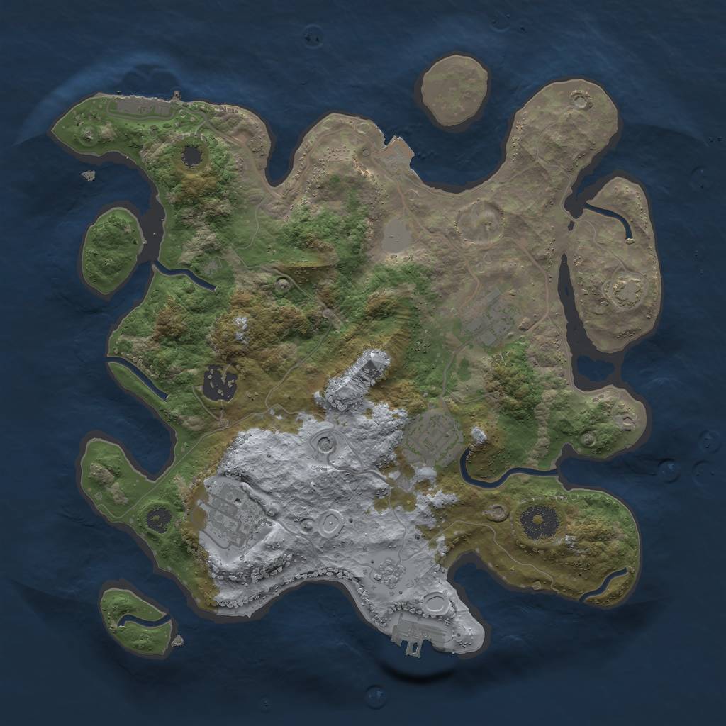 Rust Map: Procedural Map, Size: 3000, Seed: 1980083245, 12 Monuments