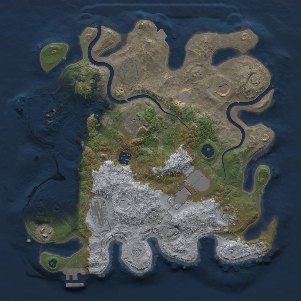 Rust Map: Procedural Map, Size: 3500, Seed: 99029369, 15 Monuments