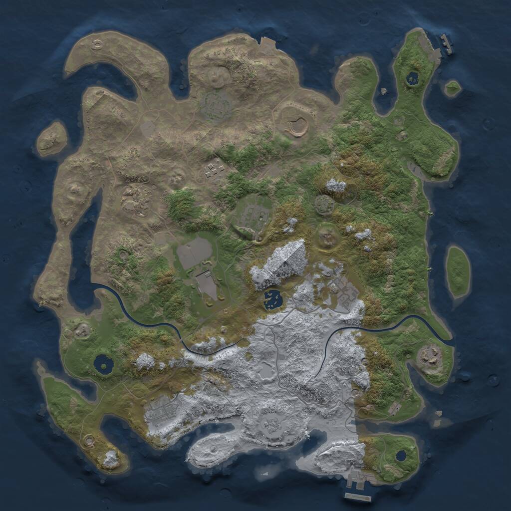 Rust Map: Procedural Map, Size: 3900, Seed: 1564952575, 16 Monuments