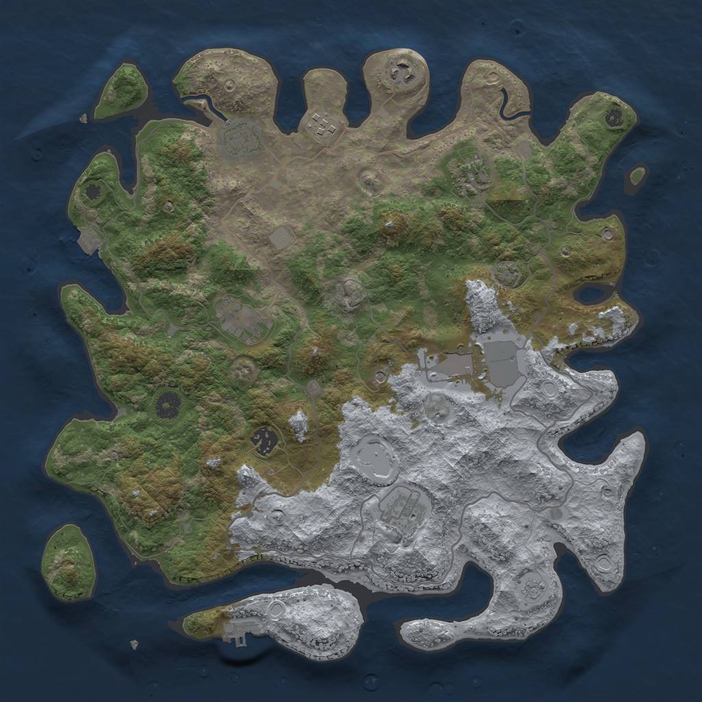Rust Map: Procedural Map, Size: 4000, Seed: 8566135, 15 Monuments