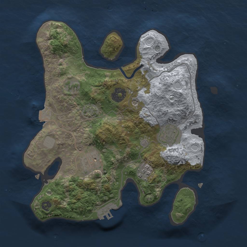 Rust Map: Procedural Map, Size: 2500, Seed: 1456227799, 9 Monuments
