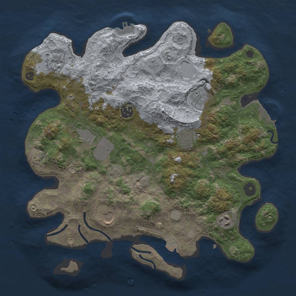 Rust Map: Procedural Map, Size: 3500, Seed: 78485618, 15 Monuments