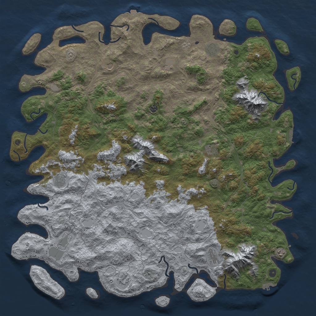 Rust Map: Procedural Map, Size: 6000, Seed: 31947, 19 Monuments