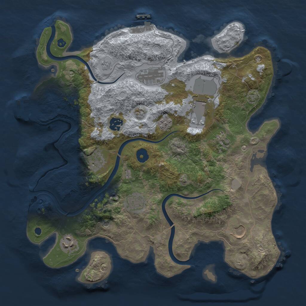 Rust Map: Procedural Map, Size: 3500, Seed: 116277429, 15 Monuments