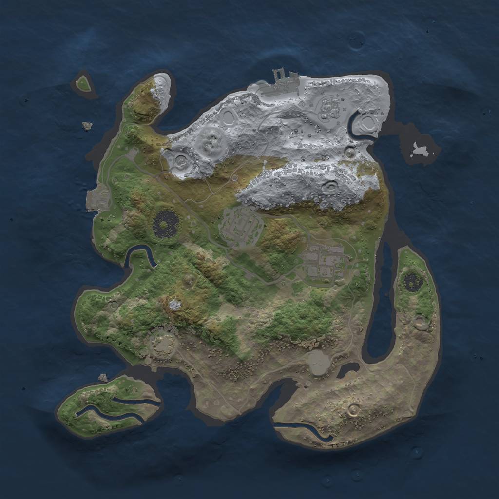 Rust Map: Procedural Map, Size: 2700, Seed: 884819821, 9 Monuments