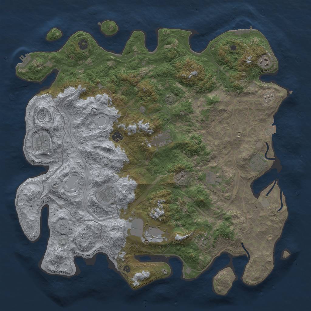 Rust Map: Procedural Map, Size: 4500, Seed: 270770172, 18 Monuments