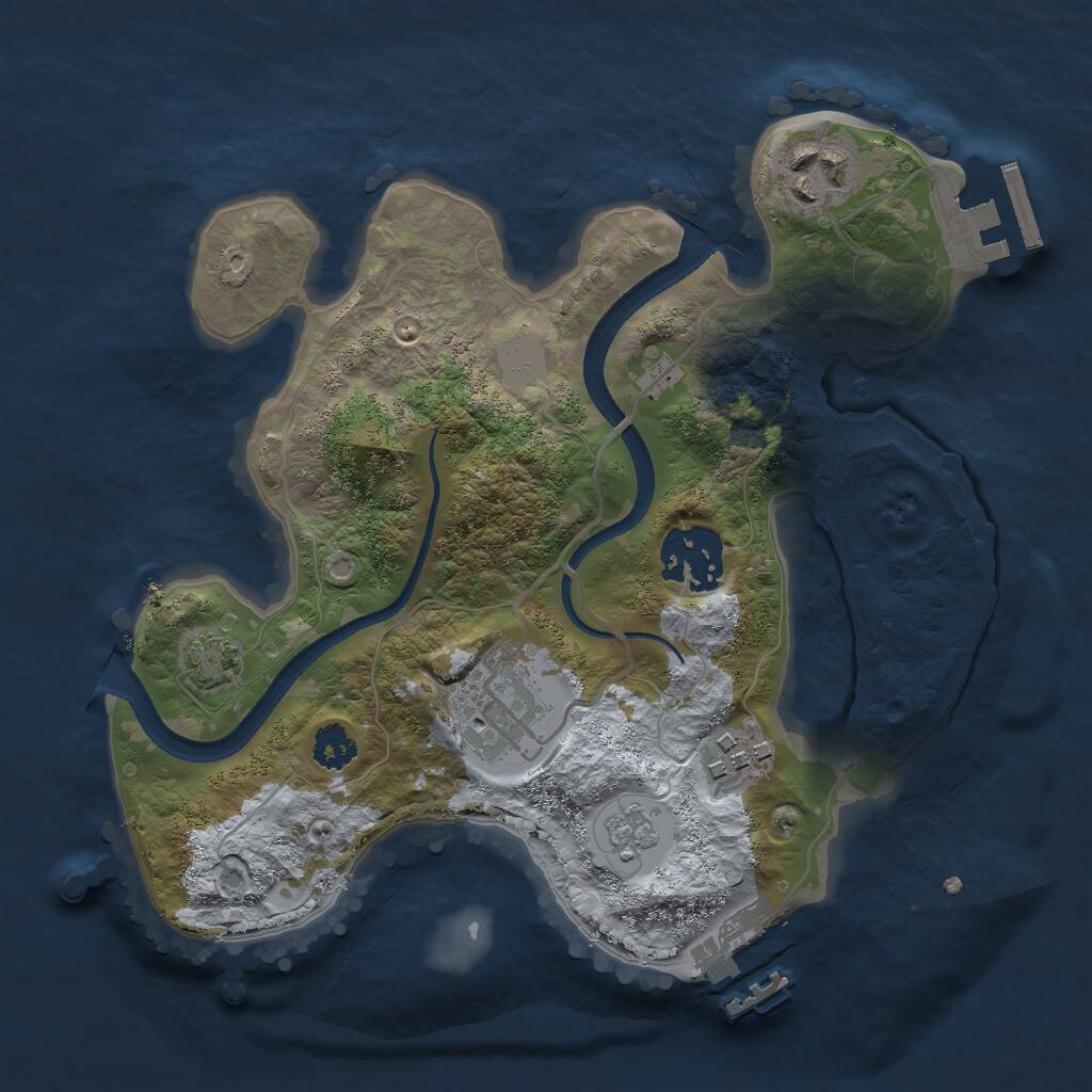 Rust Map: Procedural Map, Size: 2500, Seed: 1555796682, 9 Monuments