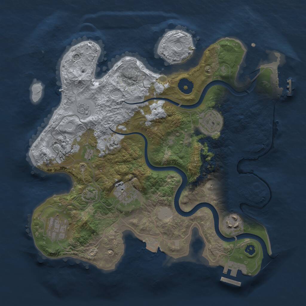 Rust Map: Procedural Map, Size: 3000, Seed: 44329556, 10 Monuments