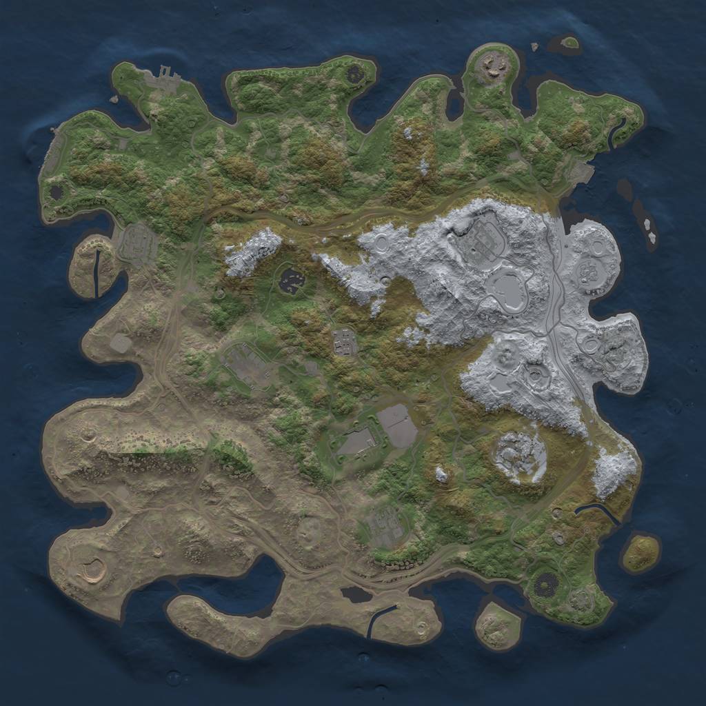 Rust Map: Procedural Map, Size: 4250, Seed: 847327520, 18 Monuments
