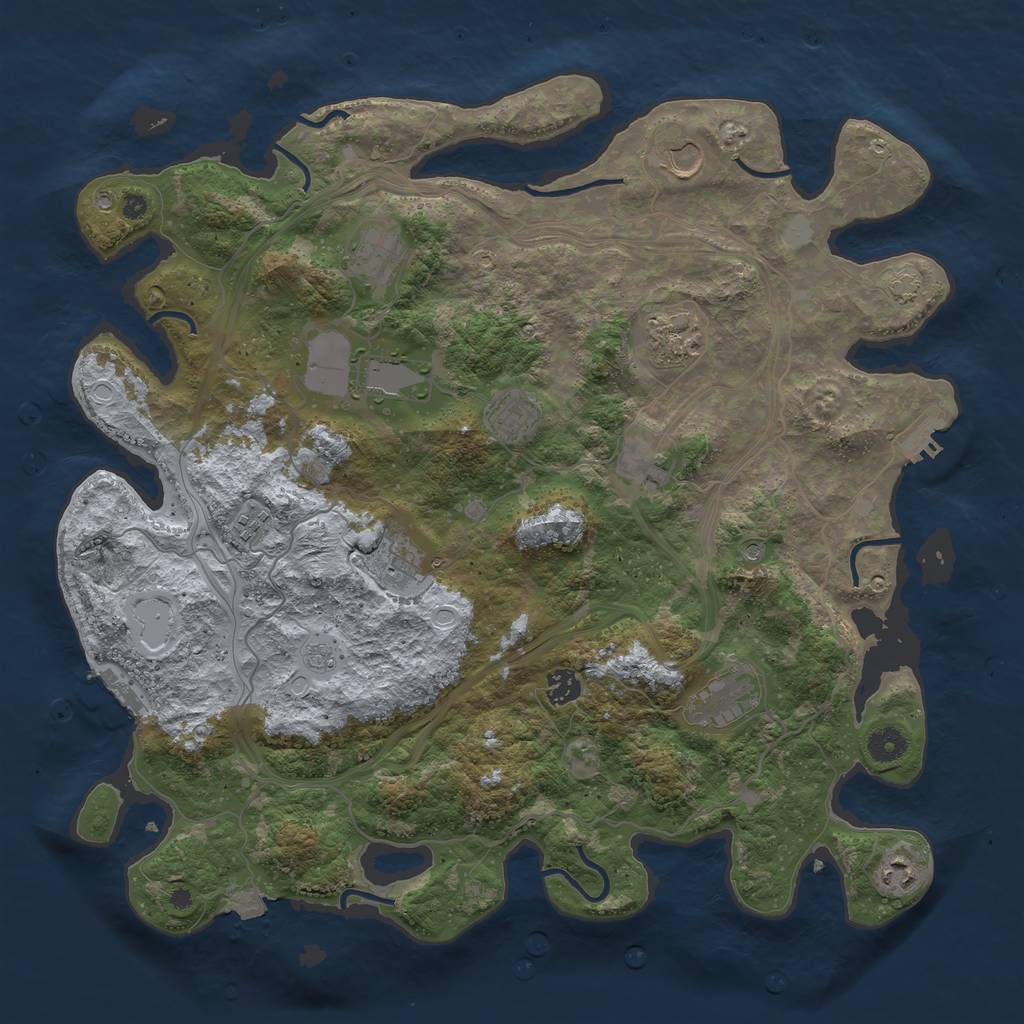 Rust Map: Procedural Map, Size: 4250, Seed: 1717645883, 19 Monuments