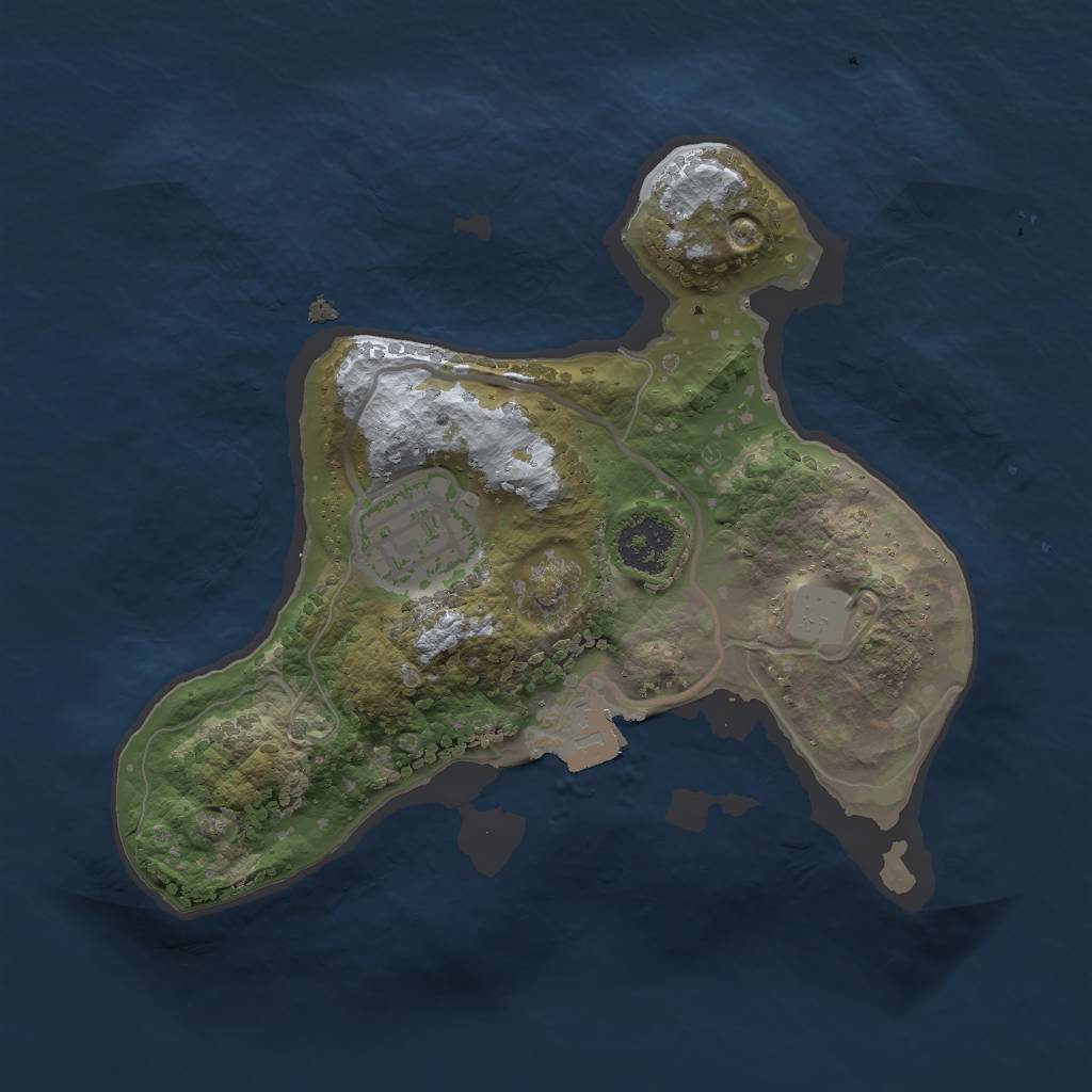 Rust Map: Procedural Map, Size: 2000, Seed: 2802, 4 Monuments