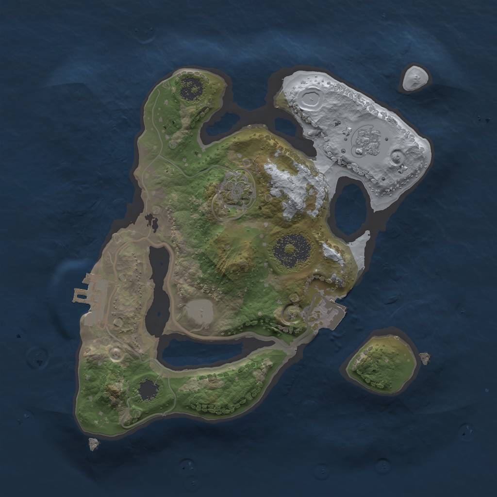 Rust Map: Procedural Map, Size: 2125, Seed: 54417, 6 Monuments