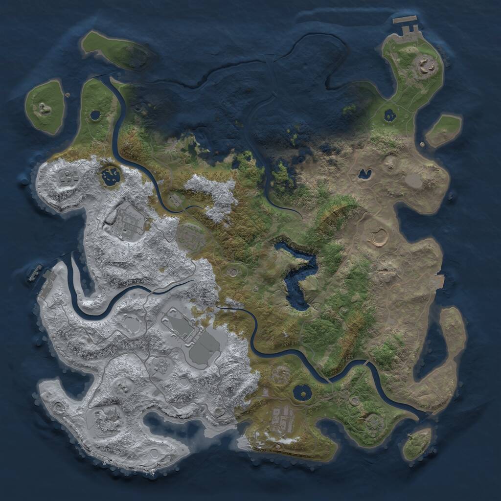 Rust Map: Procedural Map, Size: 4200, Seed: 698224592, 15 Monuments
