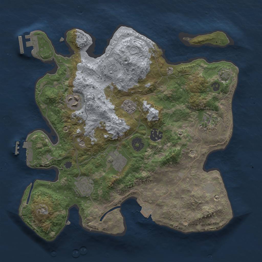 Rust Map: Procedural Map, Size: 3000, Seed: 30223510, 14 Monuments