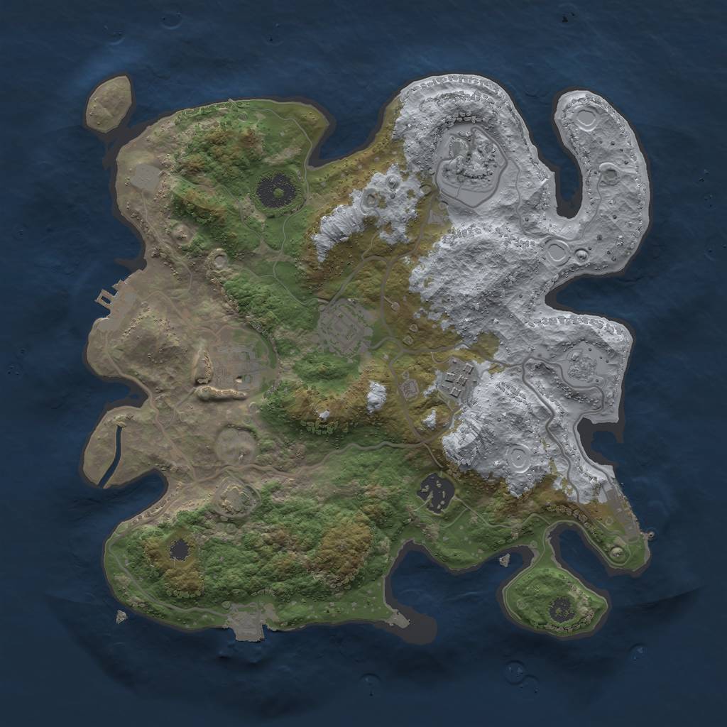 Rust Map: Procedural Map, Size: 3000, Seed: 1956636638, 12 Monuments