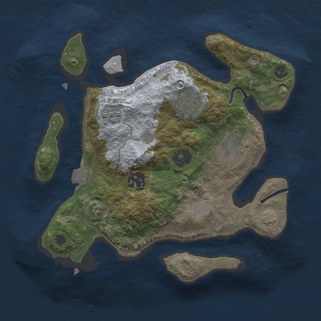 Rust Map: Procedural Map, Size: 2600, Seed: 602944254, 8 Monuments