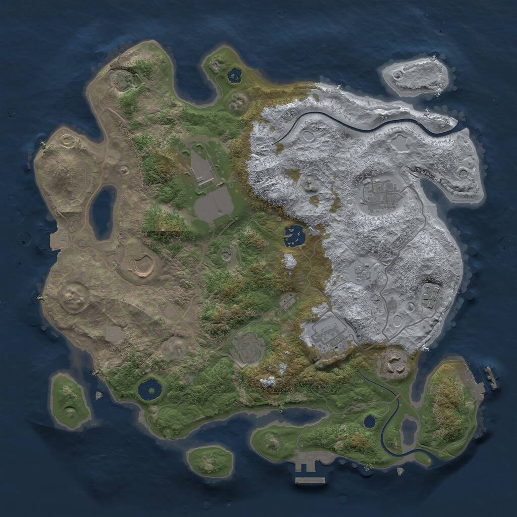 Rust Map: Procedural Map, Size: 3500, Seed: 31133, 14 Monuments