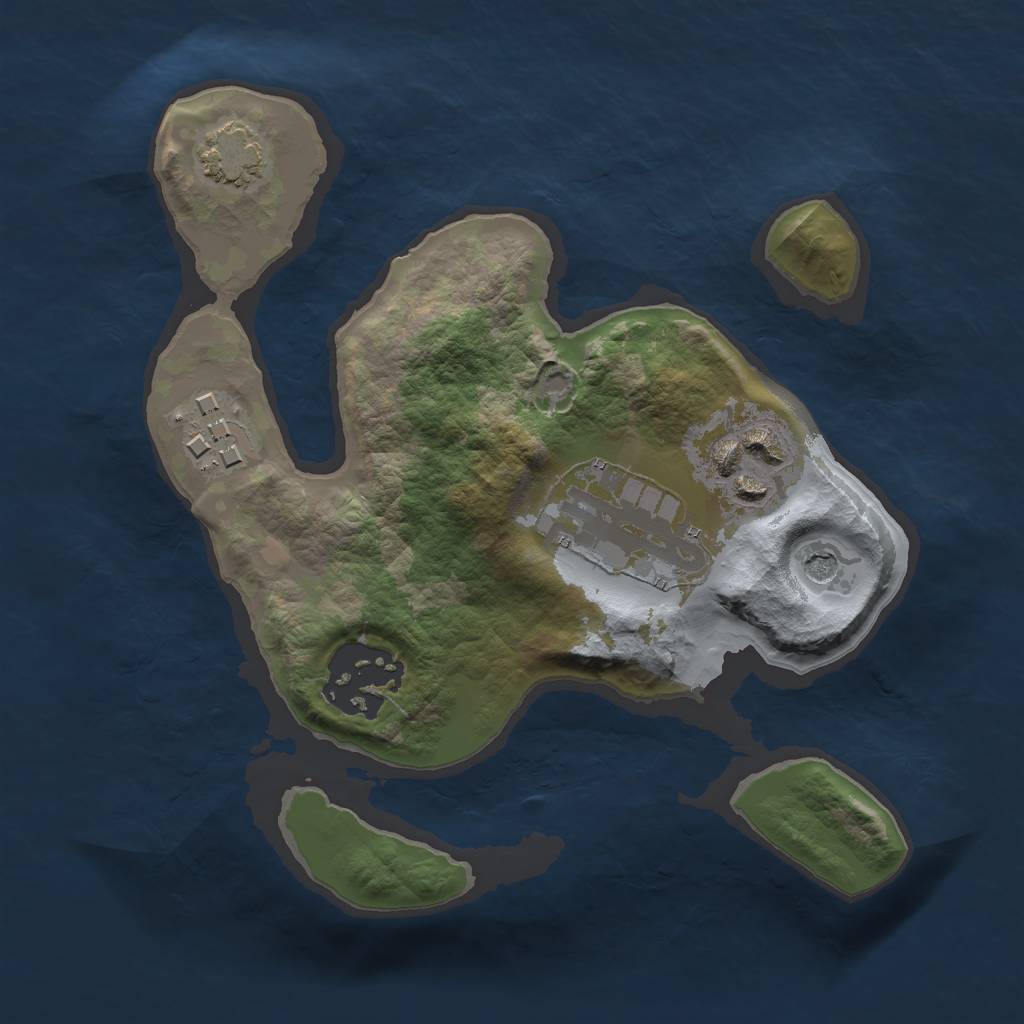 Rust Map: Barren, Size: 2000, Seed: 1245, 8 Monuments