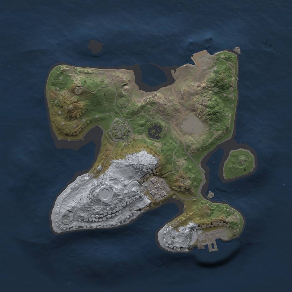 Rust Map: Procedural Map, Size: 2000, Seed: 564585, 6 Monuments