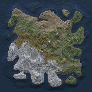 Thumbnail Rust Map: Procedural Map, Size: 3500, Seed: 843961733, 16 Monuments