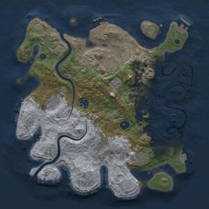 Thumbnail Rust Map: Procedural Map, Size: 3500, Seed: 843961733, 13 Monuments