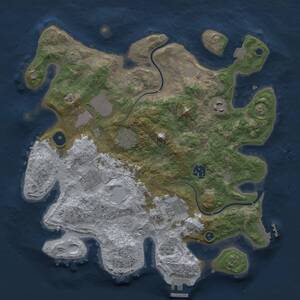 Thumbnail Rust Map: Procedural Map, Size: 3500, Seed: 843961733, 13 Monuments
