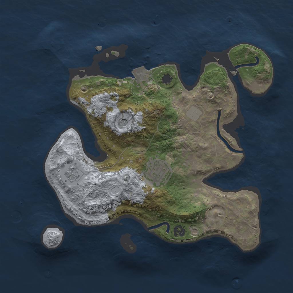 Rust Map: Procedural Map, Size: 2471, Seed: 479378503, 6 Monuments