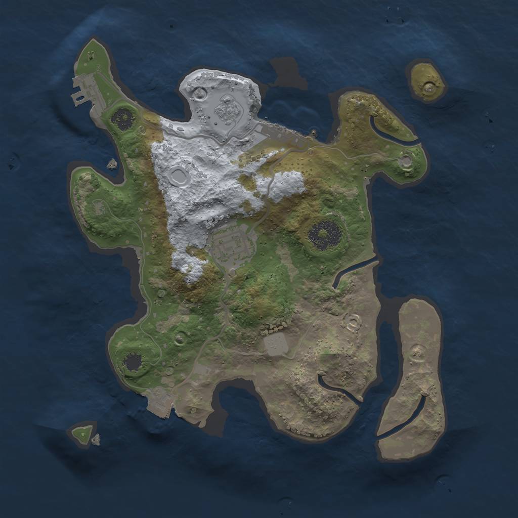 Rust Map: Procedural Map, Size: 2500, Seed: 6996420, 7 Monuments