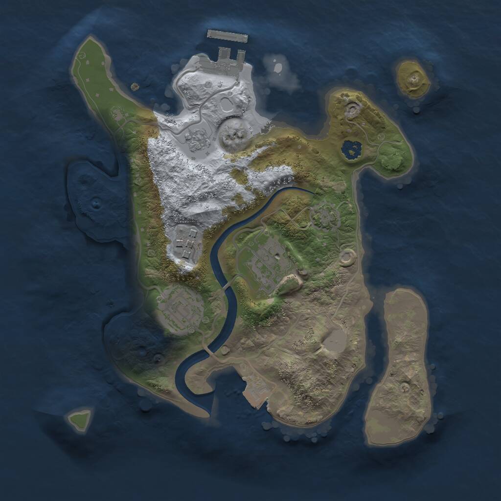 Rust Map: Procedural Map, Size: 2500, Seed: 6996420, 7 Monuments