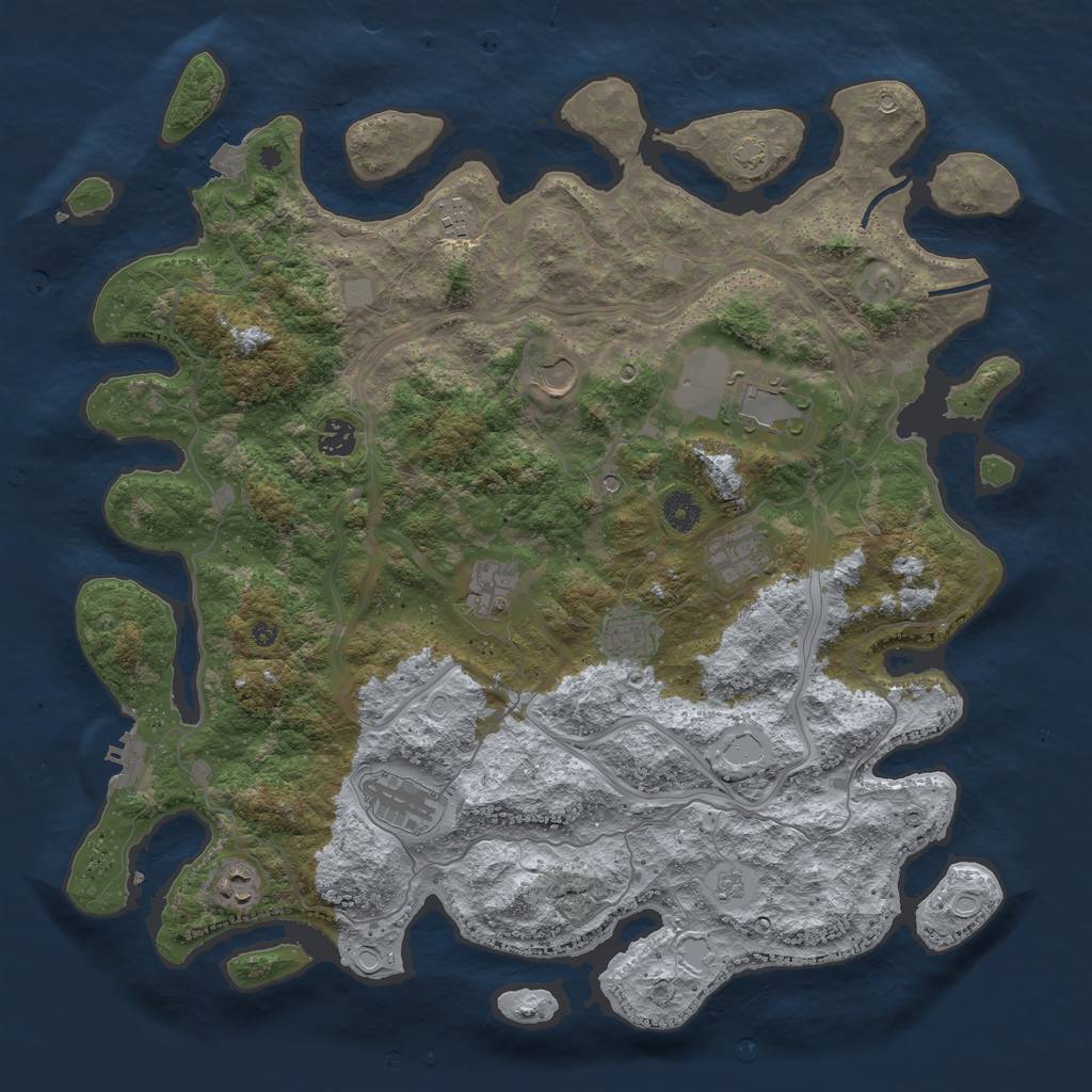 Rust Map: Procedural Map, Size: 4250, Seed: 1308, 16 Monuments