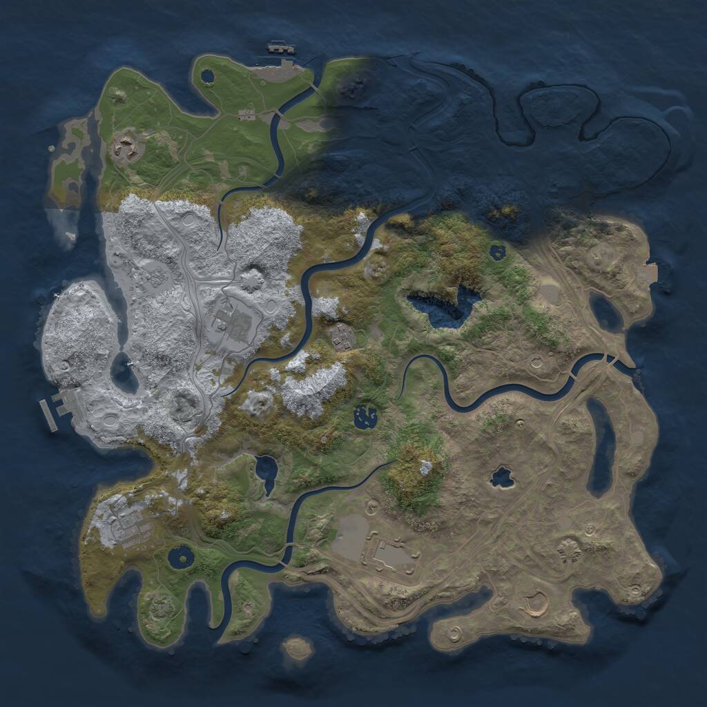 Rust Map: Procedural Map, Size: 4250, Seed: 819572725, 13 Monuments