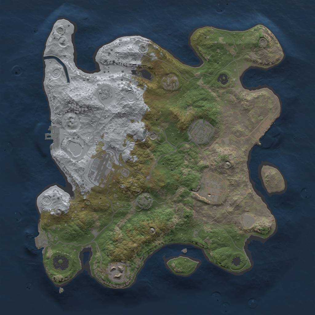 Rust Map: Procedural Map, Size: 3000, Seed: 10150, 12 Monuments