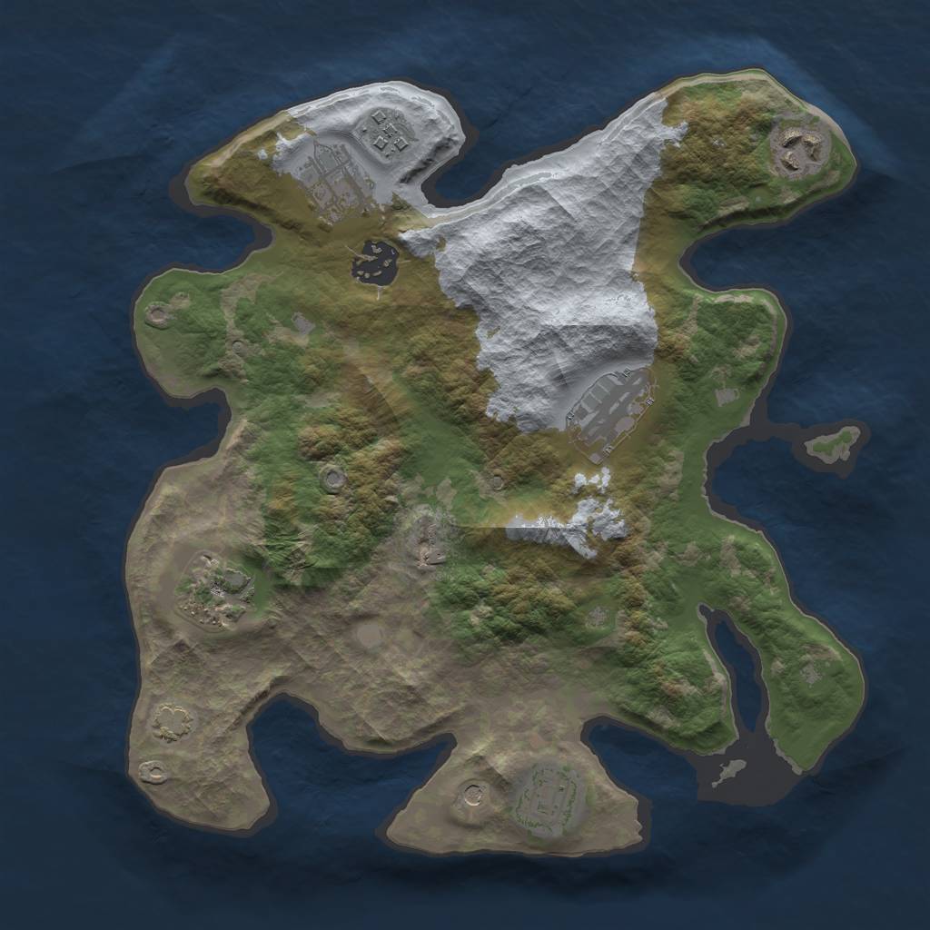 Rust Map: Barren, Size: 3000, Seed: 2019530901, 11 Monuments