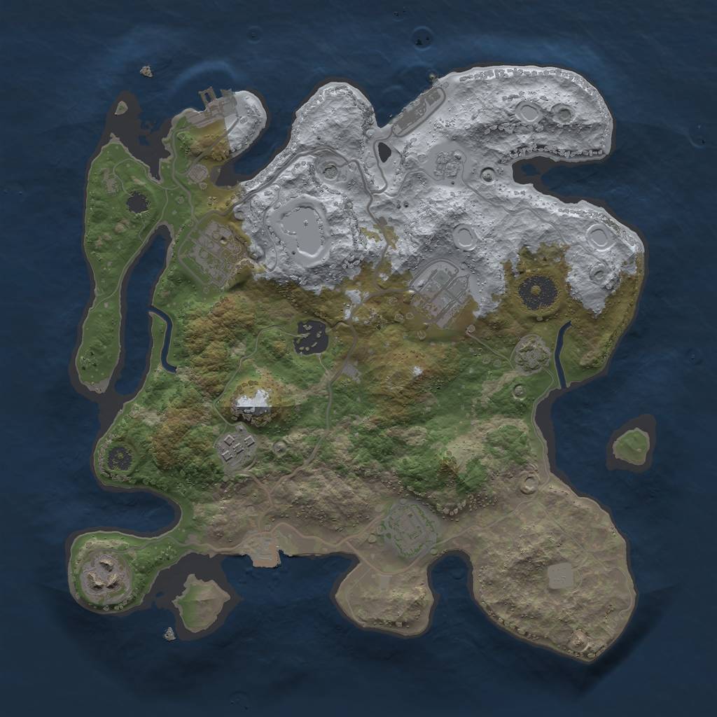 Rust Map: Procedural Map, Size: 3000, Seed: 189866629, 14 Monuments