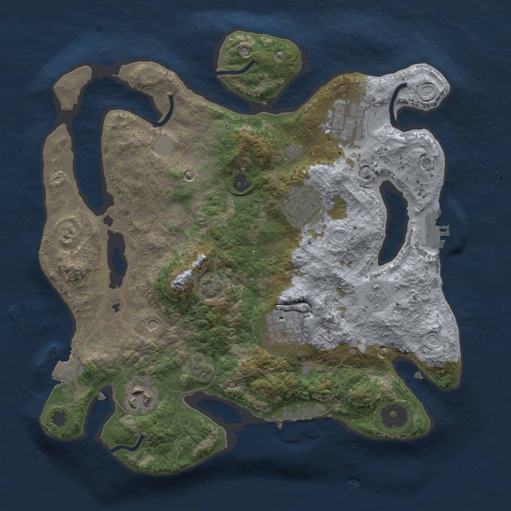 Rust Map: Procedural Map, Size: 3000, Seed: 9307561, 12 Monuments