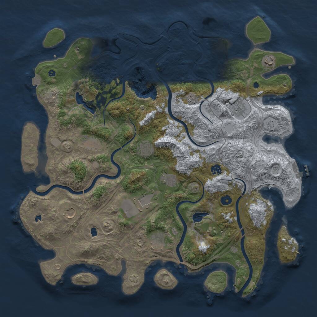 Rust Map: Procedural Map, Size: 4500, Seed: 12234, 15 Monuments