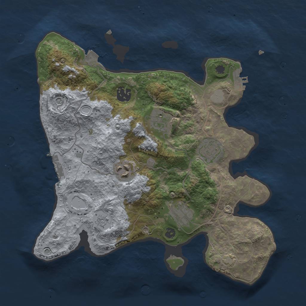 Rust Map: Procedural Map, Size: 3000, Seed: 2073278441, 13 Monuments