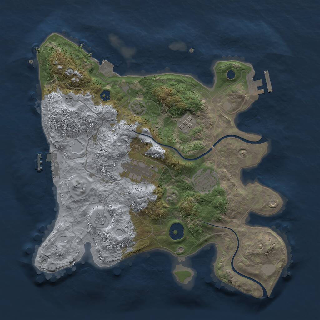 Rust Map: Procedural Map, Size: 3000, Seed: 2073278441, 9 Monuments