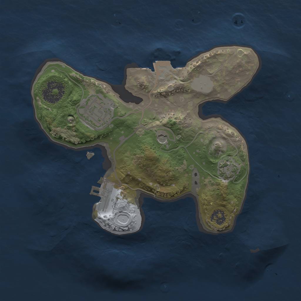 Rust Map: Procedural Map, Size: 2000, Seed: 92065897, 7 Monuments