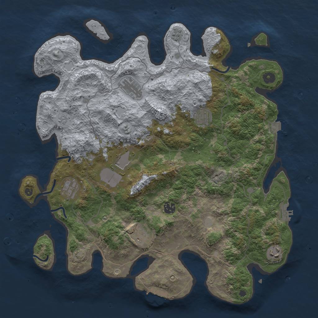 Rust Map: Procedural Map, Size: 4000, Seed: 237019, 16 Monuments