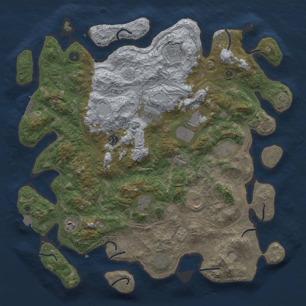 Rust Map: Procedural Map, Size: 4500, Seed: 755427193, 17 Monuments