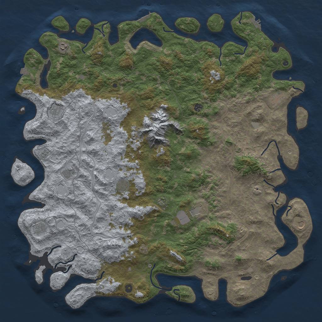 Rust Map: Procedural Map, Size: 6000, Seed: 95824306, 19 Monuments