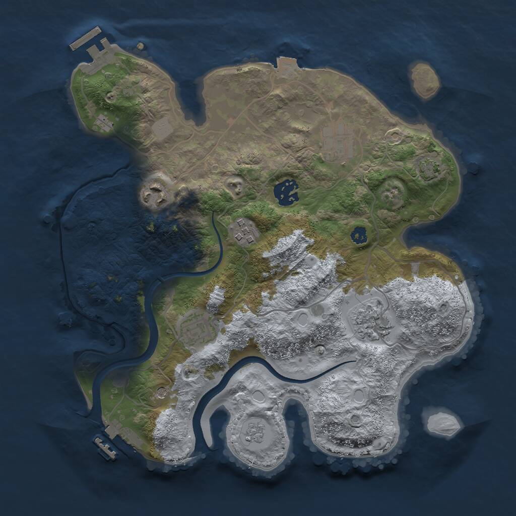 Rust Map: Procedural Map, Size: 3000, Seed: 1635270288, 12 Monuments
