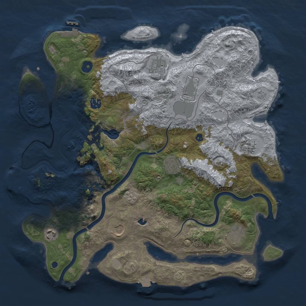 Rust Map: Procedural Map, Size: 4000, Seed: 299452, 15 Monuments