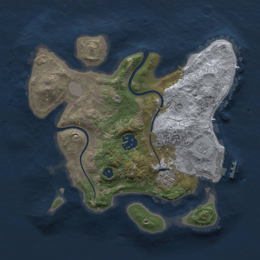 Rust Map: Procedural Map, Size: 2500, Seed: 2039957707, 6 Monuments