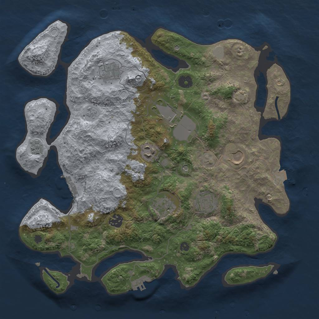 Rust Map: Procedural Map, Size: 3500, Seed: 624626682, 16 Monuments